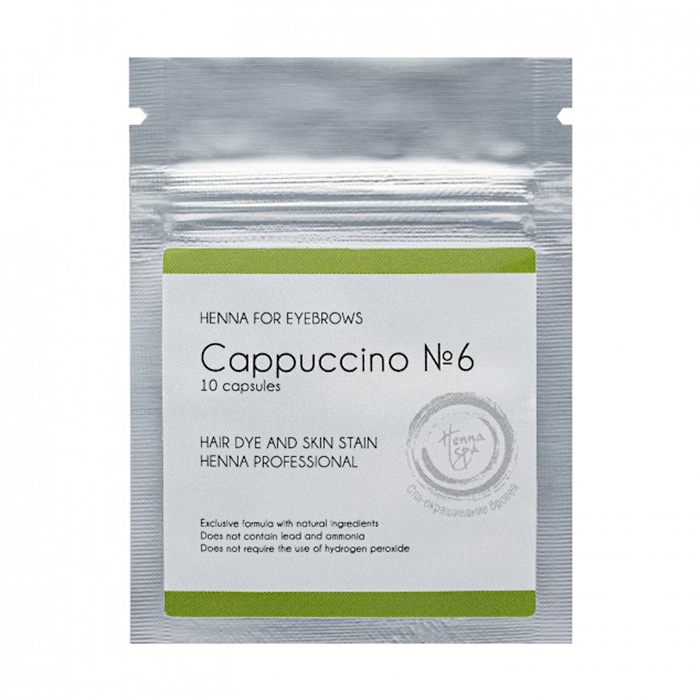 Хна для фарбування брів Henna Spa в капсулах Cappuccino, 10 шт